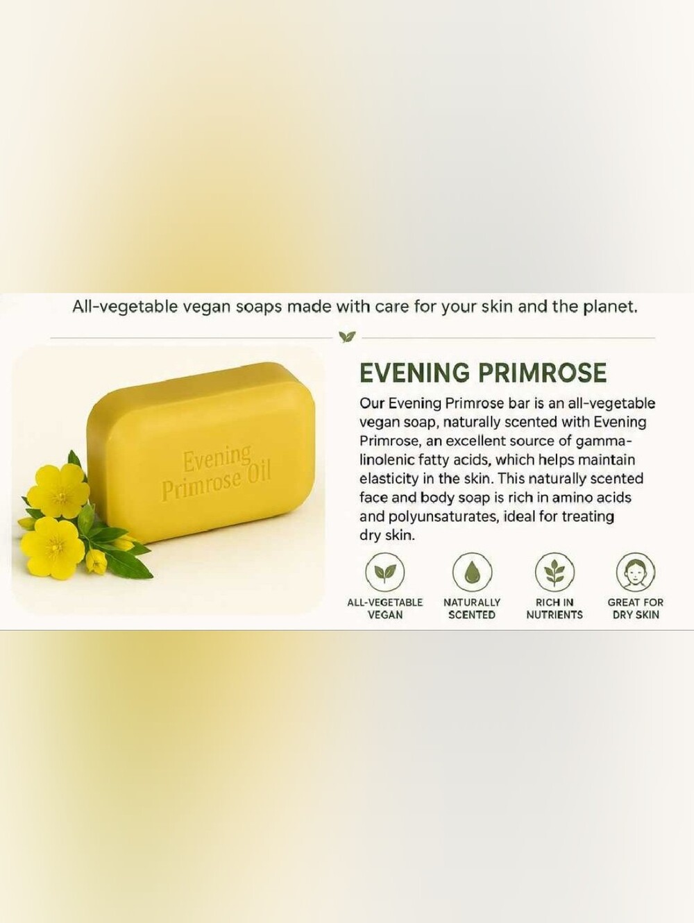 Evening Primrose Oil Soap Bar - Yellow (3 Bars)